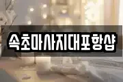 속초마사지대포항샵