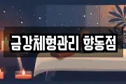 금강체형관리 향동점