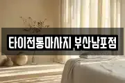 타이전통마사지 부산남포점