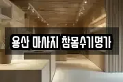 용산 마사지 참몸수기명가