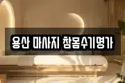 용산 마사지 참몸수기명가