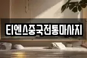 티엔스중국전통마사지