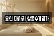 용산 마사지 참몸수기명가