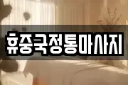 휴중국정통마사지